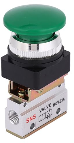 5-Wege-2-Positionen-Druckknopf-Pneumatik, Yosoo 2-Positionen-3-Wege-G1 / 8-Druckknopfschalter für Pneumatisches Mechanisches Ventil Mov-03A