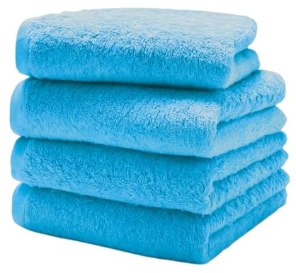 Diamond Tex 4 Pack Cotton Face Cloth Set 30 x 30 cm Flannel Washcloth Towels Extra Absorbent & Quick Dry Hotel Gym, Golf, Spa 600-GSM (Teal)