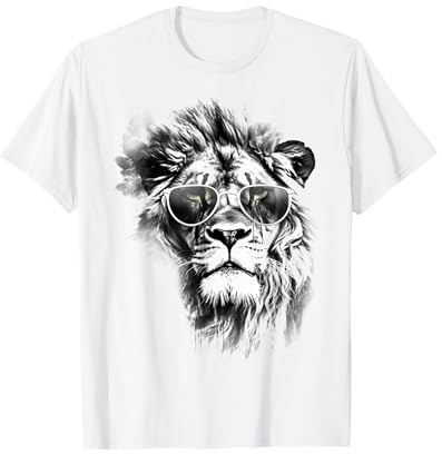 Löwe Sonnenbrille - Kunst Tier Zeichnung Löwe T-Shirt