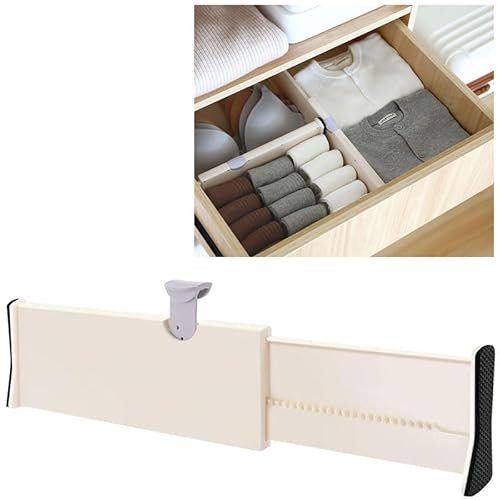 AFLOS Schubladentrenner Verstellbar, Schubladenteiler Organizers Kunststoff Schubladen Organisers Separatoren für Kommode, Badezimmer, Schlafzimmer Schrank, Büro 27.5-44 cm, 10cm Hoch