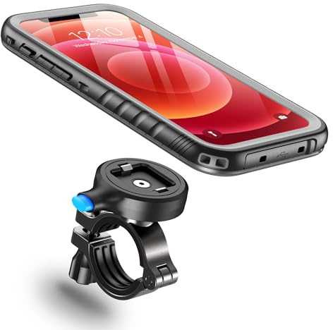 Cozycase iPhone 12 mini cykel vattentät motorcykelhållare - 【Antivibration- Rotation】Metall Suport telefon vägcykel/MTB-/skoter/sparkcykel/styre/sportcykel med pekskärm regncykelhållare