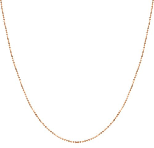 Happiness Boutique Damen Runde Kugelkette | Runde Edelstahl Halskette | Elegante Halskette ohne Anhänger | Modische Kugelkette | Wasserfeste Edelstahl-Kette in Gold - Rosegold, Silber