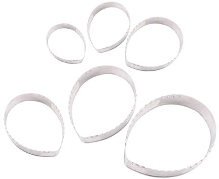 OUNONA 6pcs Stainless Steel Leaves Fondant Cutters Petals Shaped Biscuit Dies Cookie Molds for Cake Decorating Home Baking