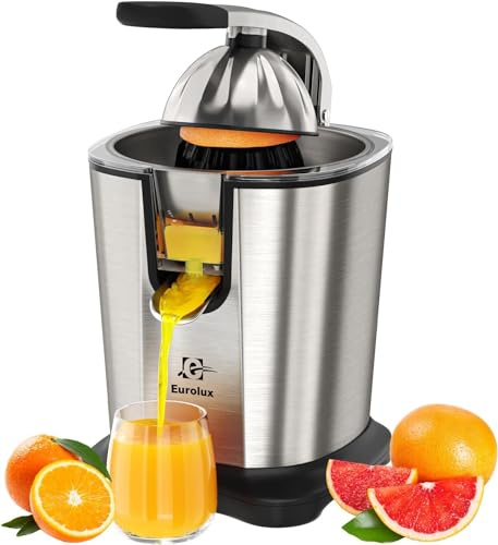 Eurolux Electric Citrus Juicer Power Pro - With 300 Watts of Power, This is The Most Powerful Juicer, for an Easy Smooth Juicing Experience | with Its New Updated Design