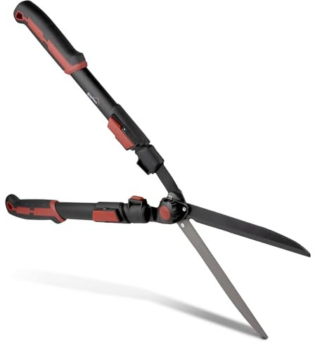 siwitec Teleskop-Heckenschere SG-31 für den Form- oder Rückschnitt von Hecken und Büschen | Gartenschere | Länge: 67,5-80 cm | Klingen aus Kohlenstoffstahl | leichter Kunststoffgriff mit Gummierung