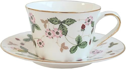 PJKUIFYX Tazas y Platos de café de Porcelana Inglesa Tazas de té de la Tarde Tazas de cerámica Tazas de Agua Juegos de té (D como se Muestra)
