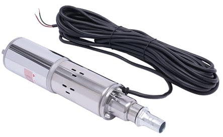 Tiefbrunnenpumpe 180W 12V 1200 L/h Gartenpumpe Brunnenpumpe Edelstahl Sandkompatibel, Förderhöhe max. 34 m, Tauchpumpe Pumpe Zisterne mit 17m Kabel