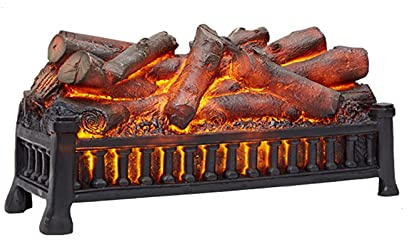 GUHPZA Camino Elettrico Decorativo con Letto di Brace Realistico Potenza 15 W Non Produce Calore Nero 19,8x7,6x9,4 Pollici