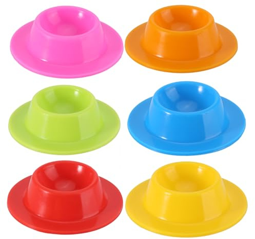 Silikon Eierbecher Set,Bunte Eierbecher,Silikon Eibecher,6 Stück Silikon-Eierbecher,Geeignet für Küche, Bäckerei, Erwachsene, Kinder, Outdoor-Camping, um das Rollen der Eier zu verhindern