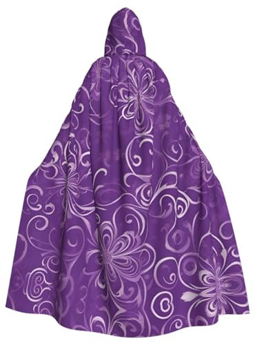 XULLZH Longue cape à capuche pour adulte avec imprimé floral tourbillons de lierre pour Noël, Halloween, fête, jeu de rôle