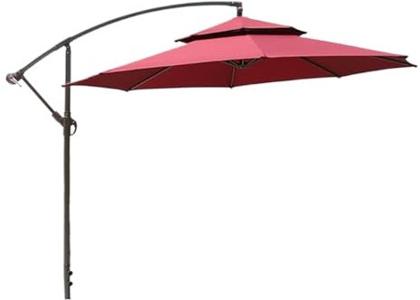 DGSYUAN Sonnenschirm Im Freien Sonnenschirm, Terrassenschirm, Tischschirm Für Den Außenbereich, Für Schwimmbad, Garten, Ohne Sockel Gartenschirm(Rood)