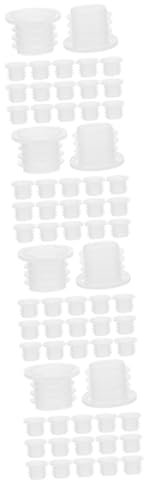 OUNONA 400pcs Plastic Bottle Caps Jar Lids Replacement Sealing Caps for Milk Bottles Reusable Stoppers for Jars