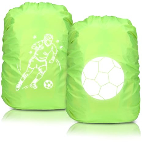 2PCS Regenschutz Schulranzen, Reflektierende Regenhülle Rucksack, Rucksack Überzug Wasserdicht, Schulranzen Regenschutz, Regenschutz für Schulrucksack, Schultaschenhülle für Jungen und Mädchen