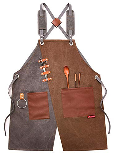 Werkzeuggürtel, lustige Schürzen für Männer, Gartengeräte Schürzen for Männer, Werkzeugschürze, robuste Arbeitsschürzen, Unisex, for Küche, Garten, Töpferei, Handwerkswerkstatt, Garage(Brown)