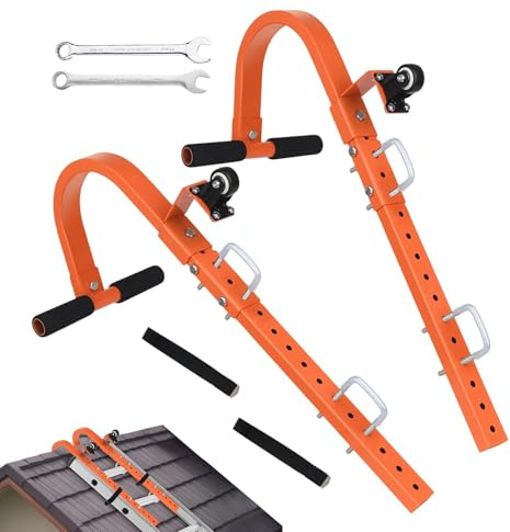 Dachleiter Haken - Heavy Duty Repair Accessories, Multifunktionale Leiter Dach | Leiter Dach Stabilisator Schwerer Stahl Gummi Griff, Leiter Dachhaken mit Radleiterhaken für Dachfirst