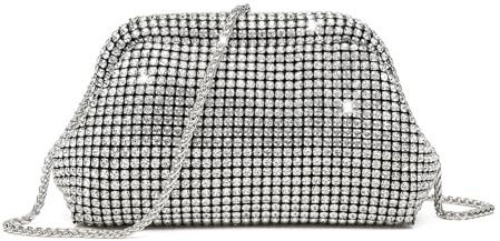 HuiYStar Bling Strass Clutch für Damen, Funkelnde Diamant-Knödelwolken-Abendtasche für Partyhochzeiten