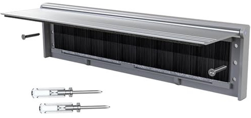 Telescopic Sleeved Letter Box, Premium Draught Proof Postal Letterbox, Aluminium Adjustable Depth Door Letterbox Satin Anodised Aluminium for Wooden Doors(Silver)