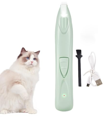 Ruwshuuk Electric Dog Paw Hair Trimmer, hundtrimmer för små hundar - Silent Electric Small Dog Clippers for Paws LED Light,LED -lampa laddas ut med låg brus ansikte öron Hårskötseltrimmer