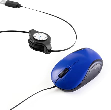 Uqezagpa Souris filaire USB de type C 1000 DPI silencieuse pour ordinateurs, ordinateurs portables, tablettes avec rétractable