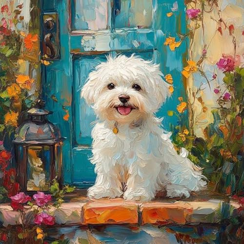 RICUVED 5D Hund Diamond Painting Diamant Painting Bilder Tiere Diamond Art Erwachsene Full DIY Diamant Kunst Malerei Stickerei Set Kreuzstich 30x30cm