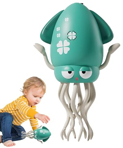 Dewppxi Electric Dancing Octopus Toy, Oktopus Krabbelspielzeug, Tanzender Oktopus Baby Spielzeug Mit LED-Lichtern Und Musik für die Bauchlage, Krabbelspielzeug für Junge Mädchen (Grün)