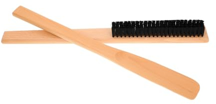 FOMIYES 2pcs Wooden Clothes Brush and Shoes Horn Set for Hat Cleaning and Shoe Care Long Handle for Baseball Caps and Travel