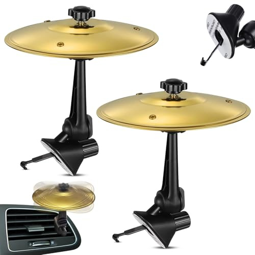 2 PCS Auto Crash Becken,Premium Auto Becken Air Vent,Car Cymbals Air Vent,Autos-Trommel-Lüftungsschlitz,Mini-Trommel-Crash-Clip,Eisen-Autos-Entlüftungsdekoration,für Alle Arten Von Fahrzeugen