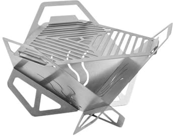 Xanorrg Foyer Pliant en Acier Inoxydable pour Barbecue Pique-niques Patios Foyer Pliable Grilles Pliable Camping Feu De Camp Camping Cuisinière
