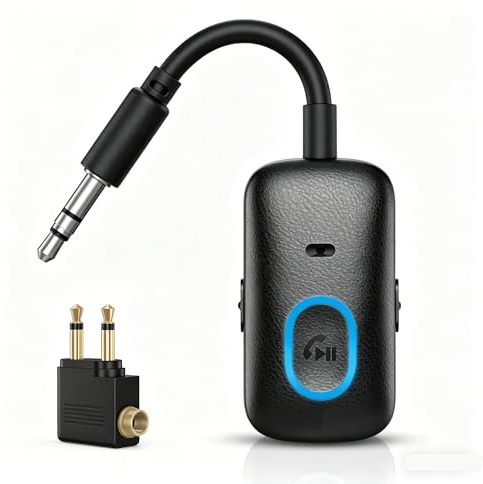 Ankilo Bluetooth 5.4 Adapter Transmitter für Flugzeug, RX/TX 2 in 1 | Typ-C Aufladung Audioempfänger, Bluetooth Sender für MP3 /MP4 Kopfhörer , HiFi Lautsprecher, Laptop, Auto