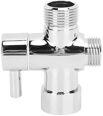 Deviatore per soffione doccia in rame 7/8 montato a parete con controllo dell'acqua calda e fredda, valvola deviatrice per braccio doccia per lavandino del WC (Argento)