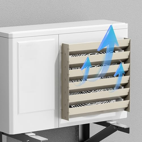 DHDHSHB 19.6x19.6 in Outdoor AC Unit Wind Deflector, Air Conditioner Vent Louver Universal Mini Split Air Baffle for Anti-Direct Blowing Shield