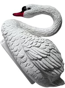 Allayu Figurine de cygne flottant décorative et réaliste, magnifique statue de cygne flottante pour jardin et terrasse, idéale pour piscine, bassin patio.