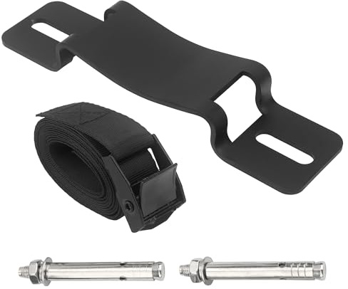 Propane Tank Holder，Nitrogen Tank Holder Mount, 4-12 Gas Cylinder Bracket with Screws & Safety Chain, Universal Fit for Various Gas Cylinders (Black)