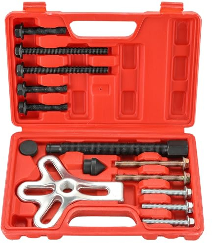 DASBET 13PCS Harmonic Balancer Steering Wheel Puller Tool Flywheel Puller Crankshaft Pulley Puller Crankshaft Pulley Removal Steering Wheel Pulling Set (Silver)