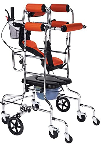 Deambulatore Con Telaio Ausiliario, Ausilio For La Deambulazione Regolabile Con WC/cestello Portaoggetti, Deambulatore Con Ruote For Adulti Disabili For Esercitarsi(For women)