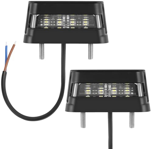 ETUKER 2x Anhänger Kennzeichenbeleuchtung 12V 24V LED Kaltes Weiß Nummernschildbeleuchtung Rücklichter für Auto LKW Wasserdicht