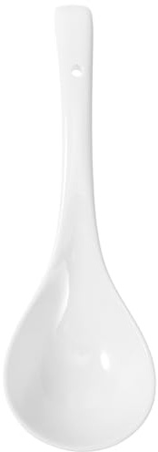 Beavorty Cuchara Sopera Grande de Cerámica de Color Claro Cuchara Multiusos para Vajilla del Hogar y Restaurante Reutilizable y Resistente al Calor Utensilio para Cocina y Buffet