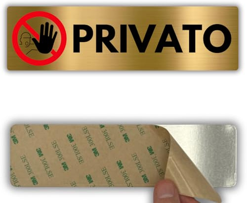 LEIASA | Cartello Zona Privata - 5x18 cm - Alluminio - Ingresso Non Ammesso | Adesivo Privato, Targa Divieto di Accesso, Segnaletica Area Privata Sorvegliata, Placca Passaggio ai Soli Autorizzati