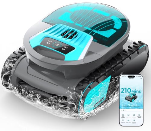 (Versione 2026) Pleco Pro Robot Piscina Pulizia Fondo/Pareti/Linea dell'Acqua, Robot Piscina Fuori Terra 210Min Autonomia, 3 Motore, Doppio Filtro, APP e Pianificazione Intelligente, fino a 200 ㎡