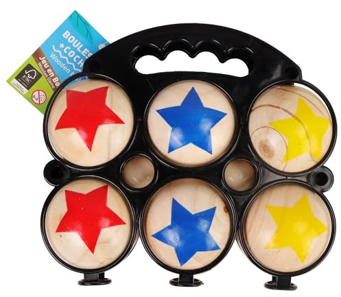 MGM Grand Blue Sky - 6 Boules De Pétanque - Outdoor Game - 048047A - Multicolor - 2 to 6 Players - Wood - 22 cm x 17 cm - Children's Toy - Skill and Outdoor Game - from 5 Years Old