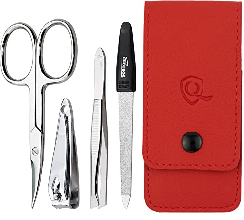 marQus Set de manucure 4 pièces, Kit de voyage avec lime de Solingen Set de soins des ongles et ciseaux à ongles