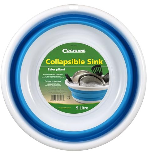 Coghlan's Collapsible Sink - Lightweight and Portable 16L Wash Basin for Camping, Hiking, Outdoor Cooking, and Dishwashing - Compact and Durable Foldable Dishpan for Easy Storage and Travel