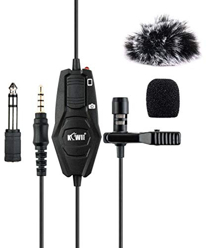 KIWIFOTOS Lavalier-Mikrofon, professionelles Ansteckmikrofon, omnidirektionales Kondensator mit 7 m Kabel für Kamera/Smartphone für Aufnahmen Interviews Videos Vlog Podcast