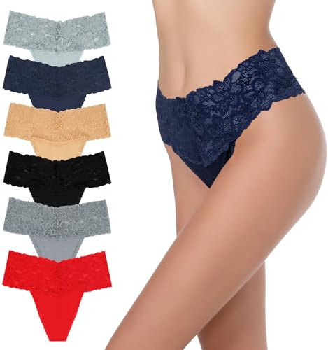 Garedob Tanga mit hoher Taille, Unterwäsche, Bauchkontrolle, Höschen, Baumwolle, Spitze, Größe S–4XL, M