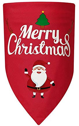 Gofeibao Hunde halstücher hundehalstuch Weihnachten Hund Halstuch Weihnachten Hund Bandana Rotes Kopftuch Haustier Bandana Bandana für Hund Haustier Schal 70X48,red Old Man