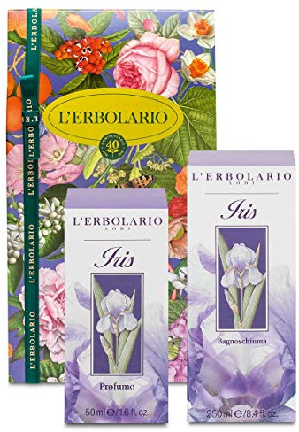 Compatibile con L'Erbolario Confezione regalo Duo Profumo Iris + in OMAGGIO elegante sacchetto in raso.