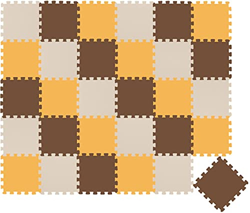 LittleTom 27 Teile Spielmatte Baby Puzzlematte ab Null - 30 x 30 cm Krabbelmatte Bodenmatte Kinder - Puzzle Teppich Kinderzimmer Matte - Outdoor Bodenschutzmatte Spielteppich Eva Schaumstoff Isomatte