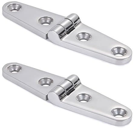 9Tong hochglanzpoliert Stahltür Schrankscharniere rostfreier Stahl Scharnier für Marineboot SUS316 101.5mm x 26mm 2stück