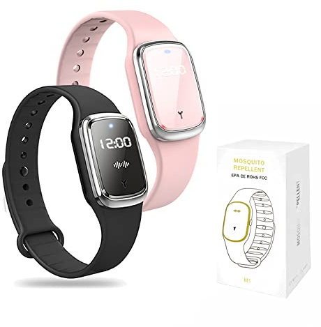 Mosquito Repellent Bracelet, Ultrasonic Mosquito Repellent Bracelet Electronic Watch with Clock Function USB Rechargeable Anti Mosquito Repeller Wristband