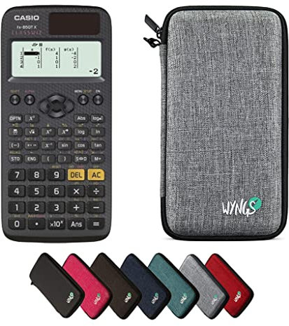 Casio fx-85GT X inkl. WYNGS Schutztasche Hellgrau - Wissenschaftlicher Taschenrechner - Basic Set